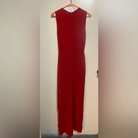 St. John Evening By Marie Gray Santana Long Dress with Paillettes and Scarf - Picture 11 of 15